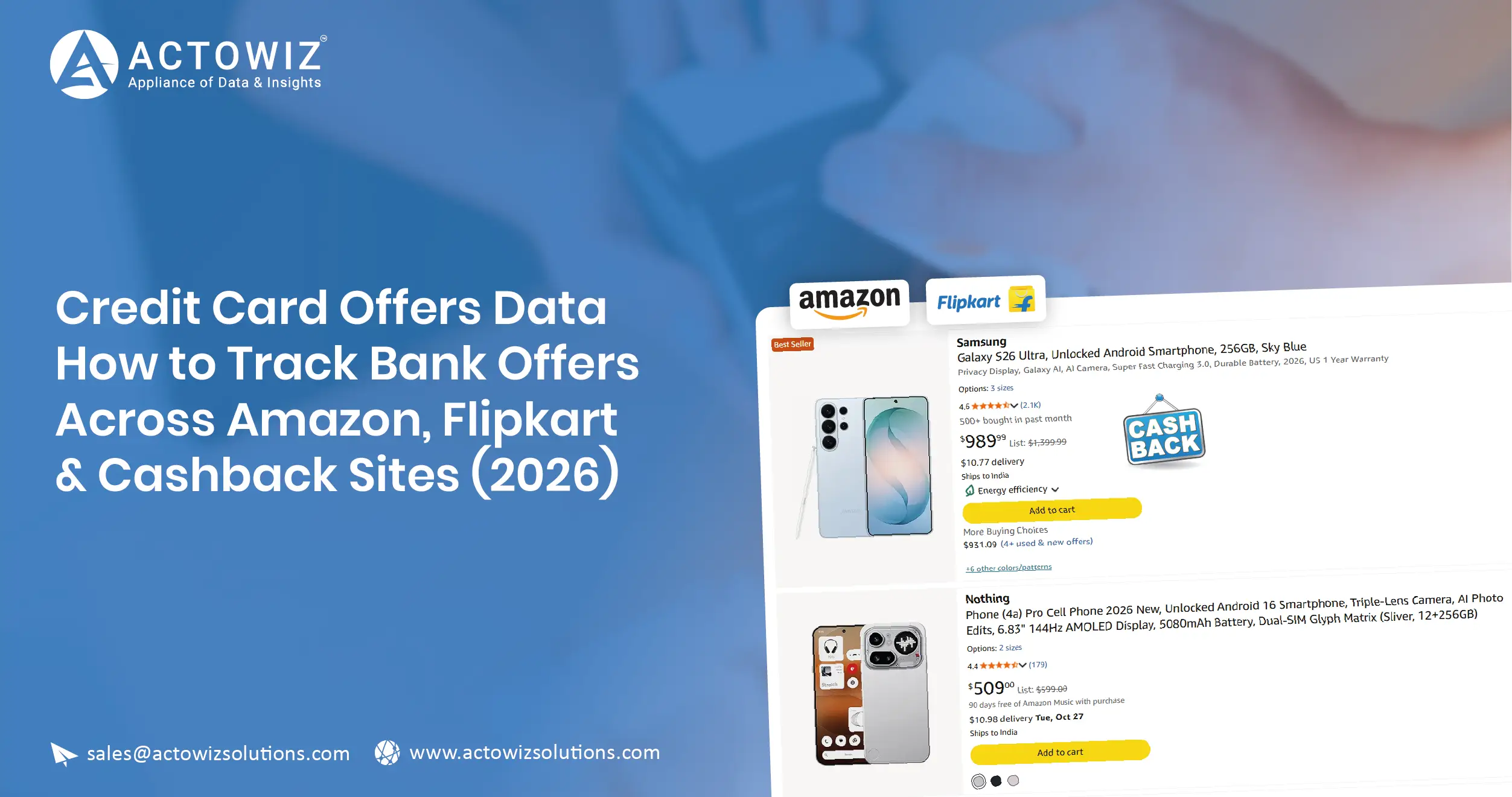 Credit card offers data: tracking bank offers across Amazon, Flipkart and cashback sites
